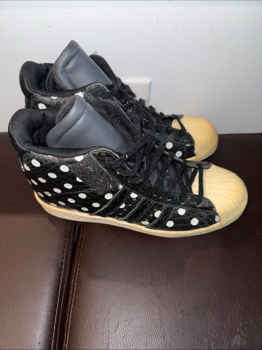 Adidas Black and White Polka Dot Athletic Shoe